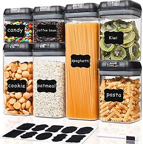 VIDL Home - Food Storage Container Airtight BPA Free 7 pcs Set (Black Lid) | Amazon (CA)