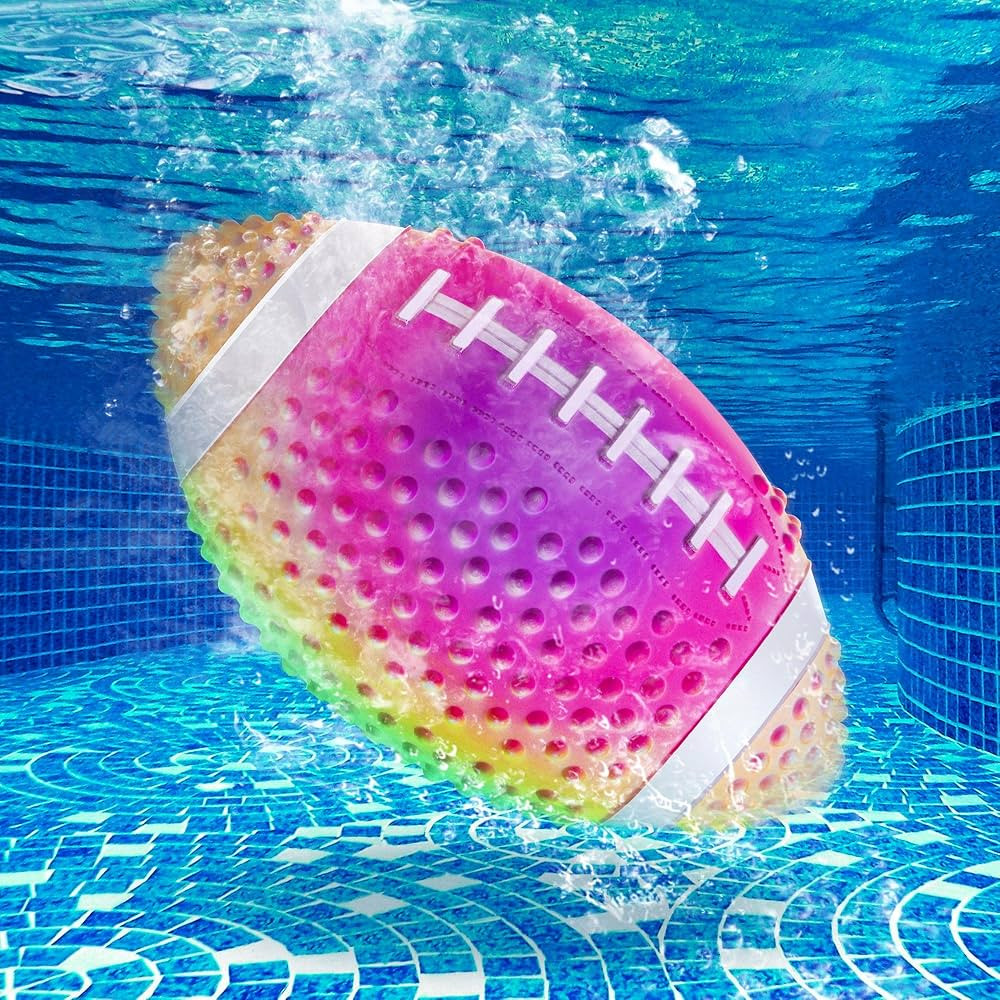 Hiboom Swimming Pool Football, 9.6 Inch PVC Rainbow Colorful Waterproof Football for Boy Girl, Sw... | Amazon (US)