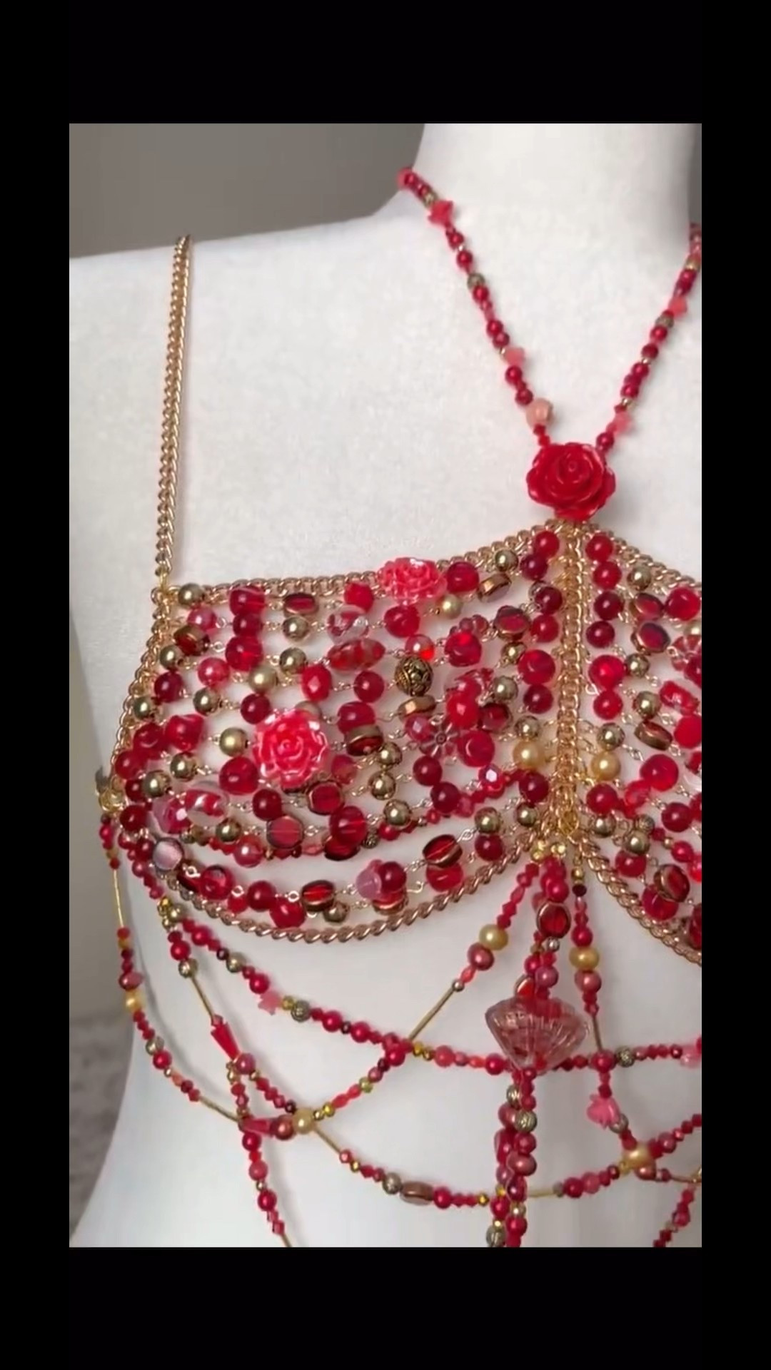 Unleash your inner femme fatale with this striking handmade beaded bralette featuring bold red roses and luxe gold accents 🌹✨ Perfect for festivals, burlesque, photoshoots, or layered over a sheer top for a daring night-out look. This unique body jewelry piece is handcrafted for statement-making style and seductive energy. Channel rose goddess vibes with this unforgettable top made to turn heads.

#LTKSummerEdit