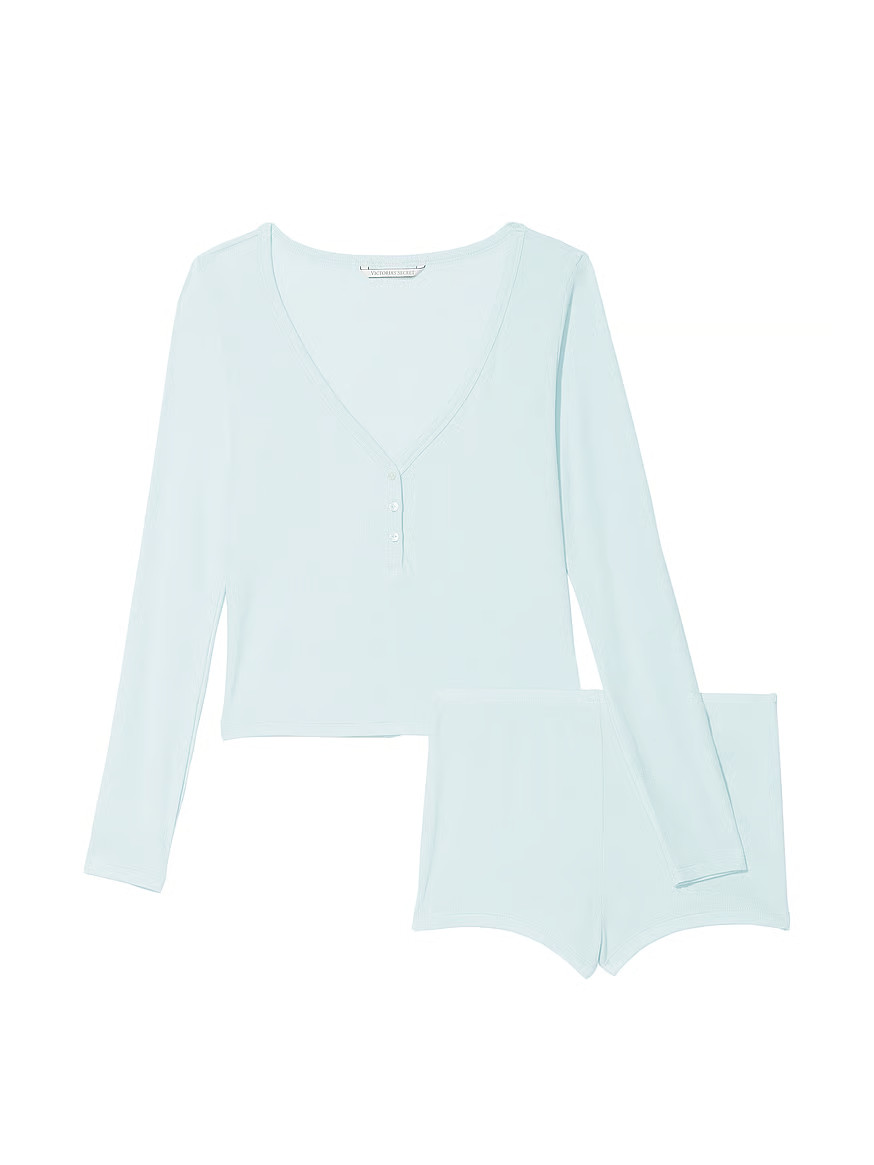 Buy Ribbed Modal Henley Short Set - Order Pajamas Sets online 1120114400 - Victoria's Secret US | Victoria's Secret (US / CA )
