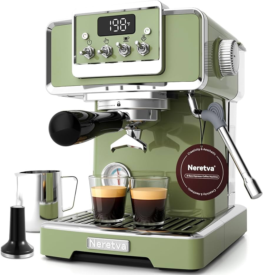 Neretva Espresso Machine, 58mm Professional Espresso Coffee Machine 15 Bar Retro Espresso Maker w... | Amazon (US)