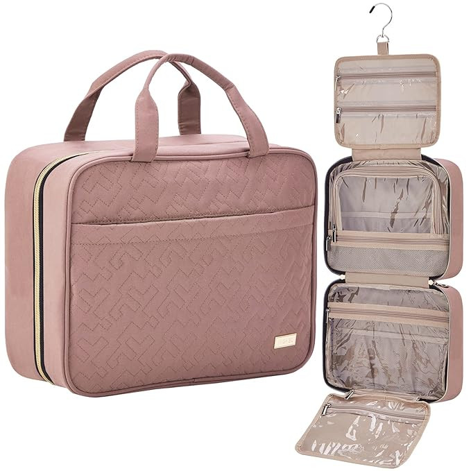 NISHEL Large Hanging Travel Toiletry Bag, Portable Makeup Organizer, Cosmetic Holder for Brushes ... | Amazon (US)