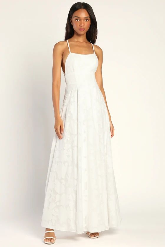 Let There Be Romance White Burnout Floral Maxi Dress | Lulus (US)