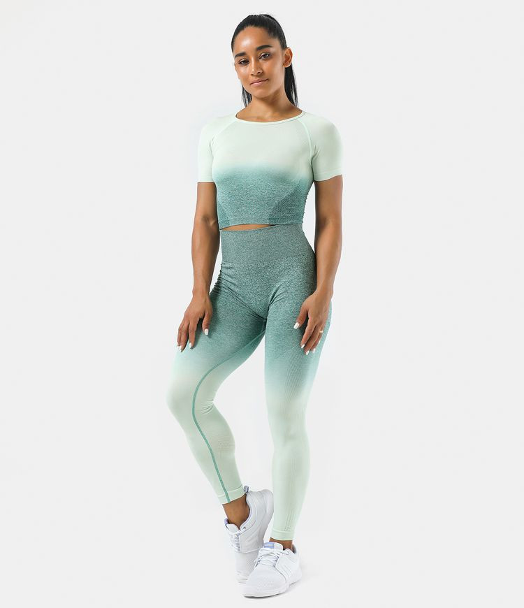 Women's Seamless Flow High Waisted Color Block 7/8 Leggings - HALARA | HALARA