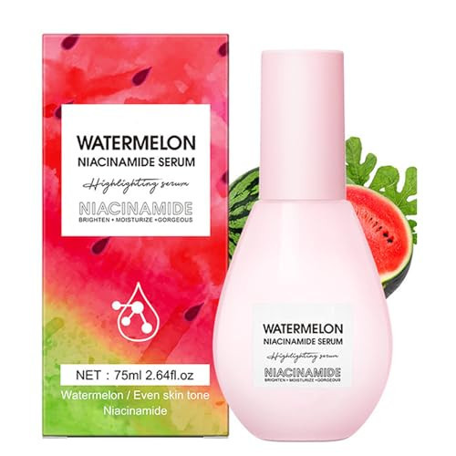 Watermelon Niacinamide Moisturize Serum for Face Skin Care, Hydrating & Brighten with Hyaluronic Acid, Glycerin and Vitamin E, Lightweight Facial Serum & Priming Liquid Highlighter(75ml) | Amazon (US)