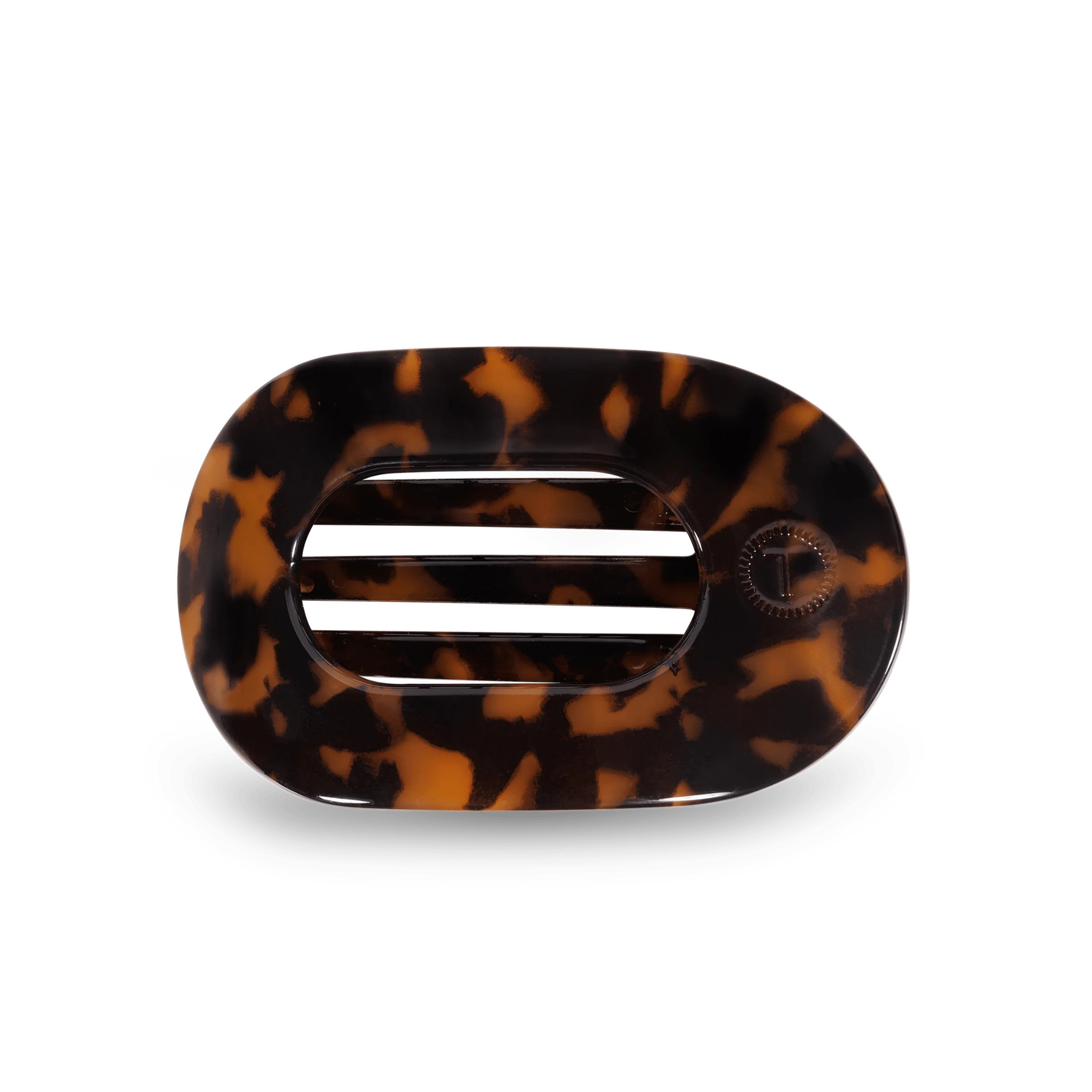 Tortoise Medium Flat Round Hair Clip | TELETIES