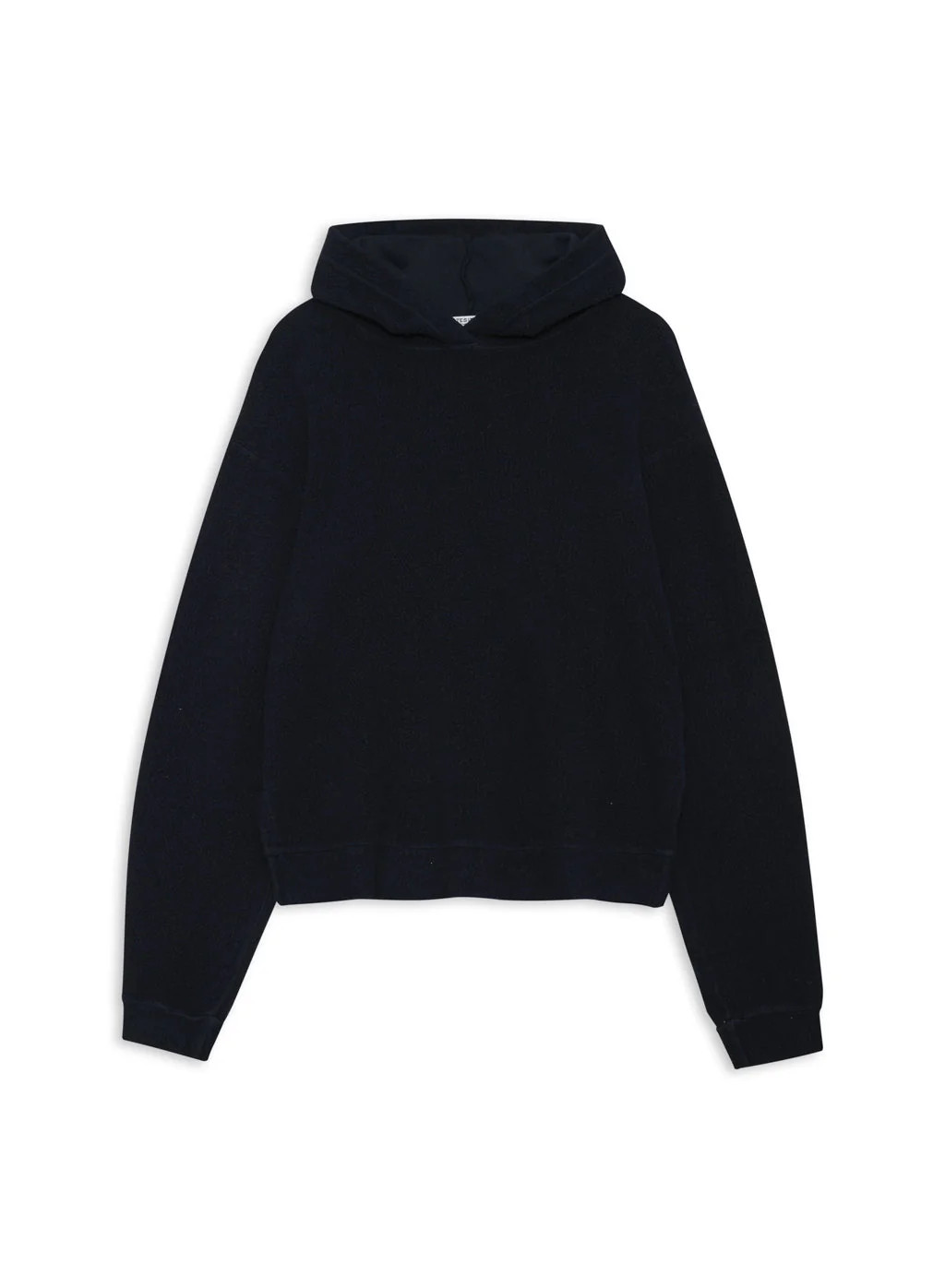 Sherpa Cropped Side Slit Hoodie in New Navy | AVO