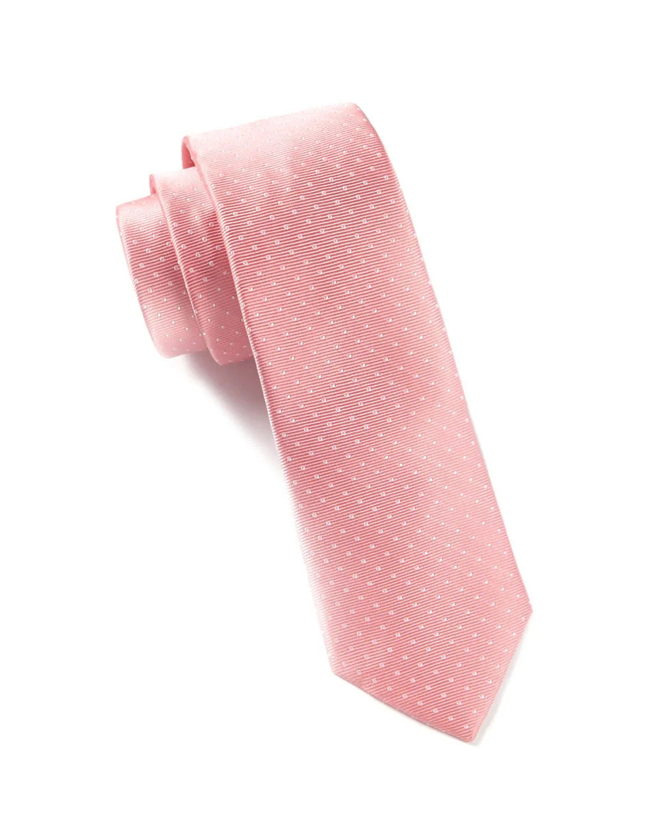 Mini Dots Salmon Pink Tie | Silk Ties | Tie Bar | The Tie Bar