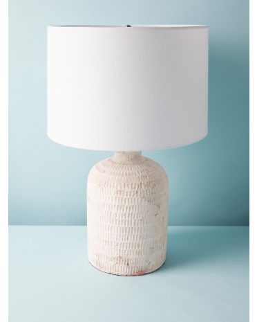 24in White Washed Terracotta Bottle Lamp | HomeGoods
