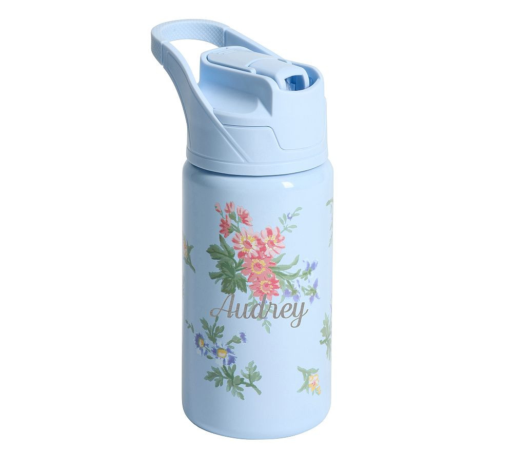 Hill House Home Blue Floral Mackenzie Water Bottle | Pottery Barn Kids