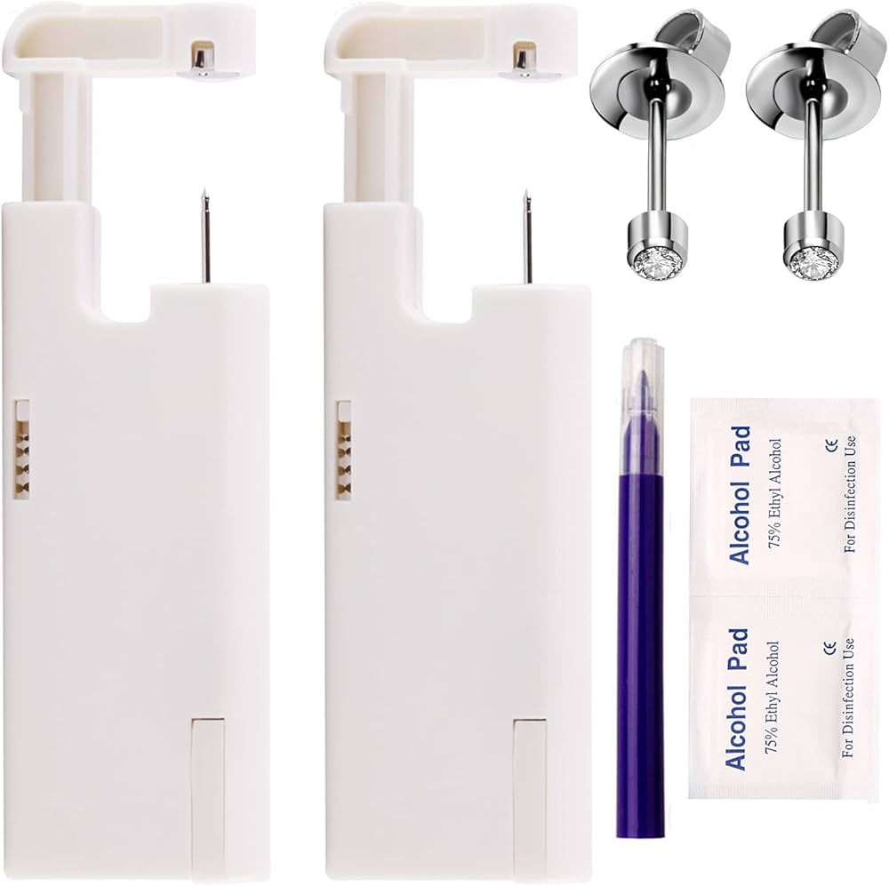 2Pcs Ear Piercing Kit Automatic And Painless Ear Nail Gun Disposable Aseptic Household Ear Pierci... | Amazon (US)