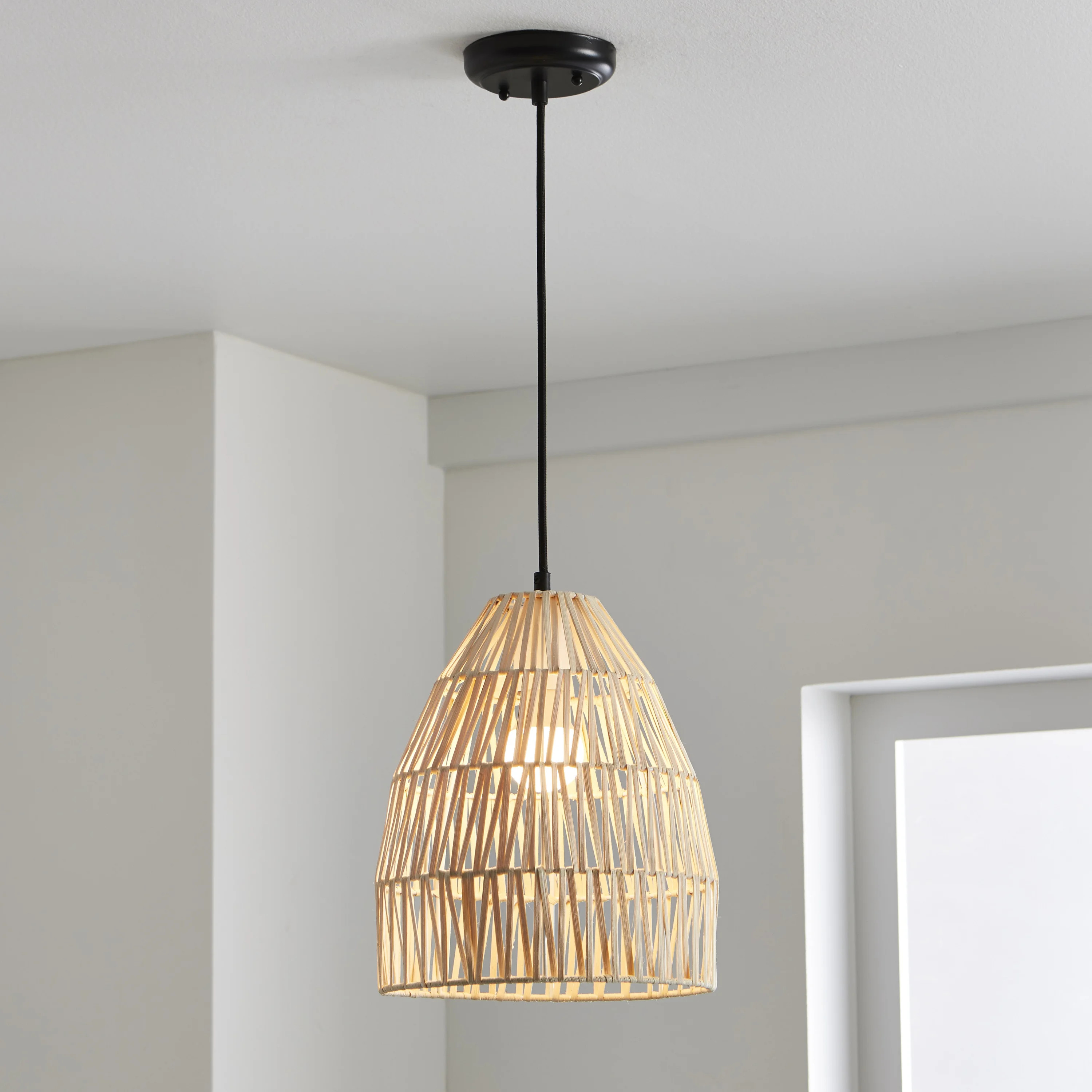Better Homes&Gardens 1 Light Matte Black Finished Weaved Pendant Light A19 Bulb Included | Walmart (US)