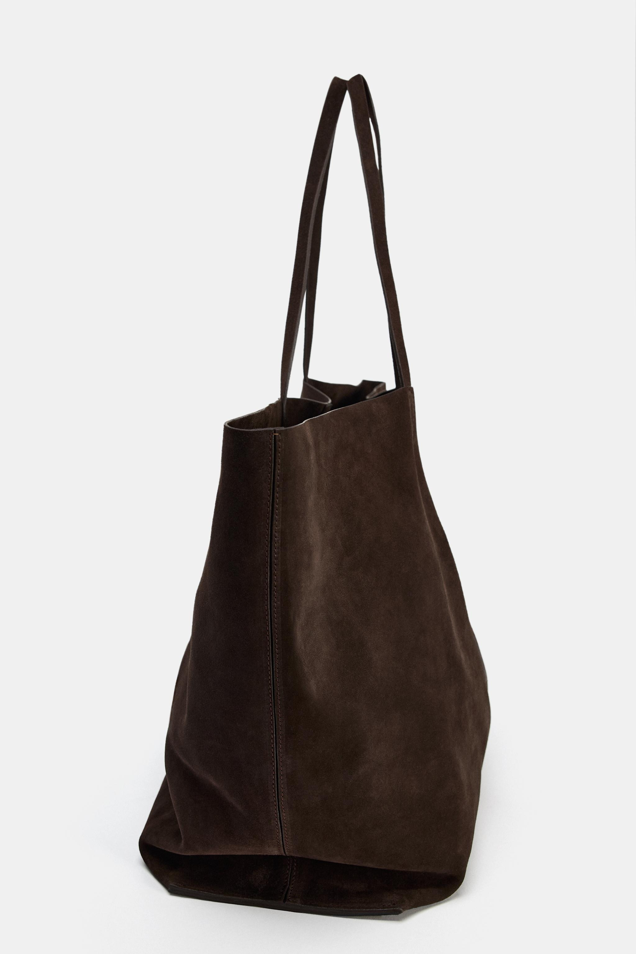 LEATHER SPLIT SUEDE MAXI SHOPPER BAG | Zara AU