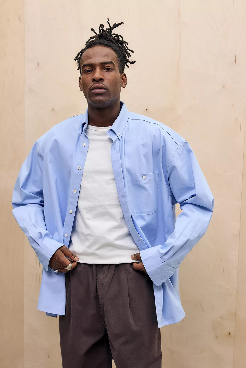 Anglan Sky Blue Radical Oxford Big Shirt | Urban Outfitters UK