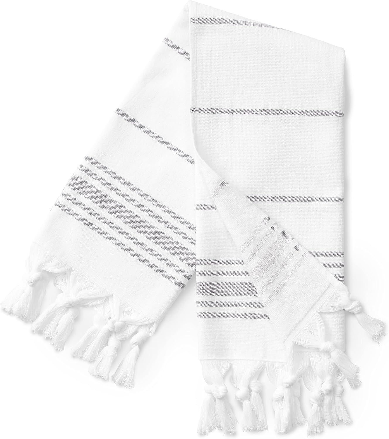 Amazon.com: Laguna Beach Textile Co Soft Turkish Fouta Hand Towel - 400 GMS - 30" x 20" - White S... | Amazon (US)