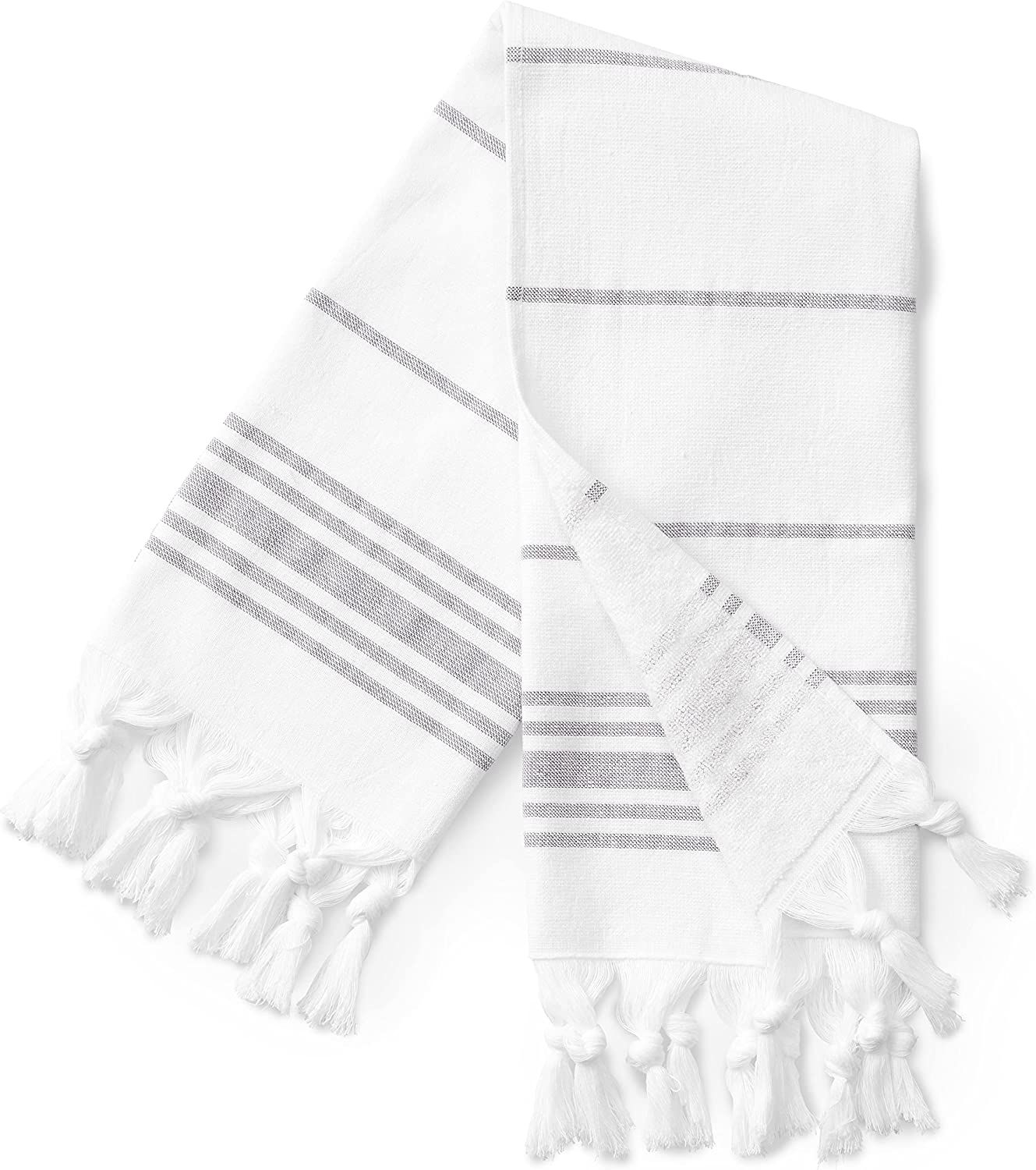 Amazon.com: Laguna Beach Textile Co Soft Turkish Fouta Hand Towel - 400 GMS - 30" x 20" - White S... | Amazon (US)