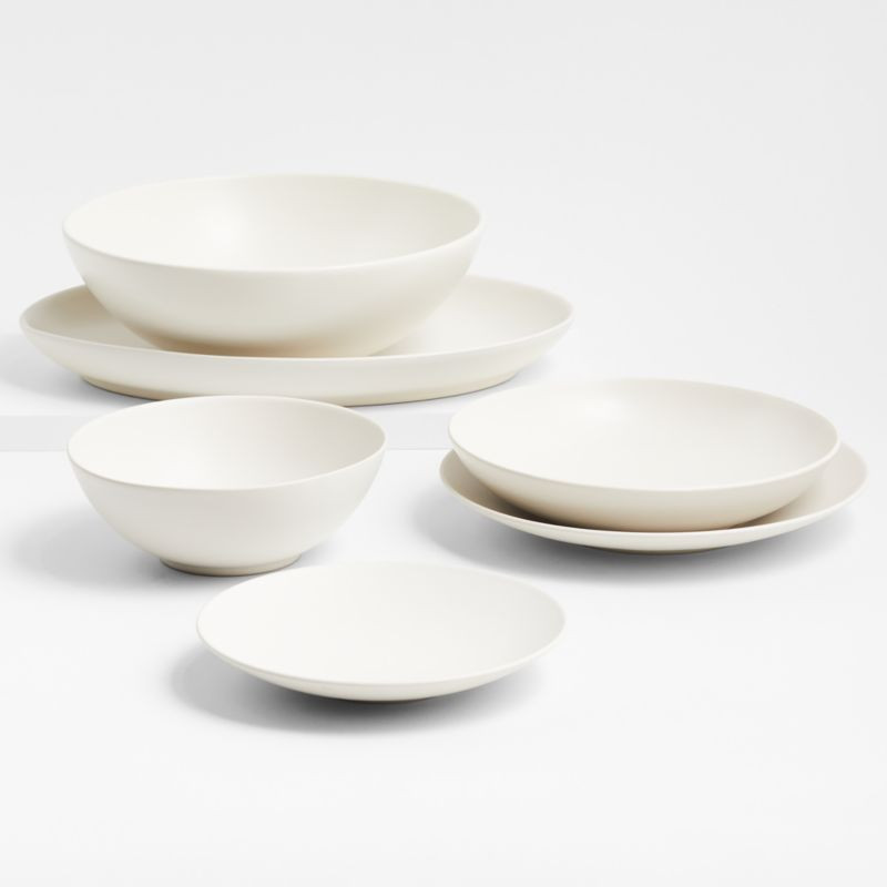 Craft Linen Cream Stoneware Dinnerware | Crate & Barrel | Crate & Barrel