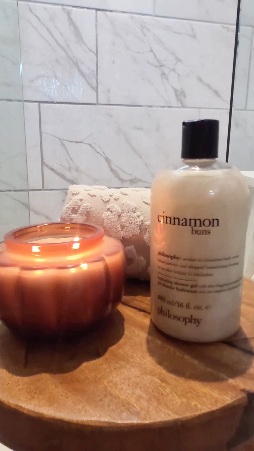 Such a cozy fall shower find. 🍂🍰 Philosophy Cinnamon Buns smells like warm cinnamon sugar and fresh-baked cinnamon buns, lathers up creamy, and leaves my skin feeling soft and hydrated.#Ad #paidlink #lovephilosophy #fallbeauty #bodycare #cozyseason #gifted 

#LTKSeasonal #LTKBeauty #LTKselfcare