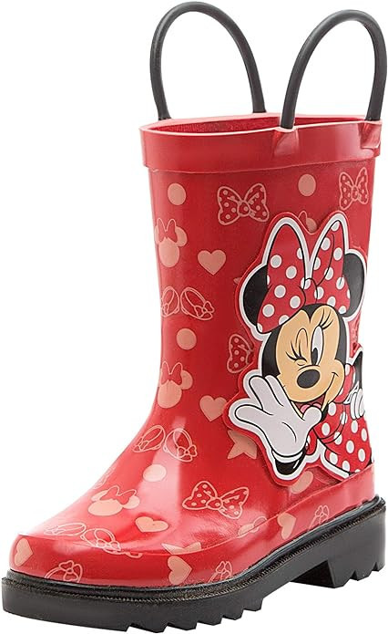 Disney Minnie Mouse and Mickey Mouse Rubber Rainboots - Waterproof - Easy-on - Toddler and Little... | Amazon (US)