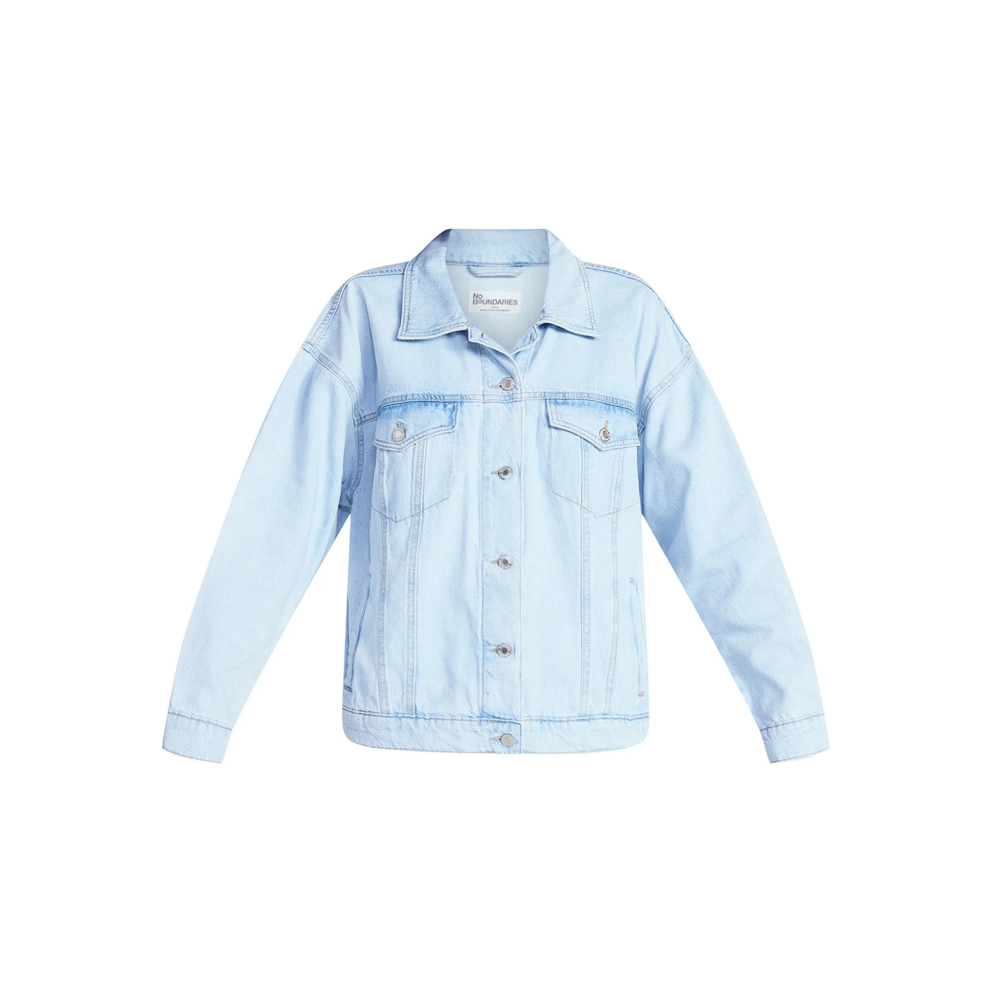No Boundaries Oversized Cotton Denim Jacket, Women's XXS-XXL | Walmart (US)