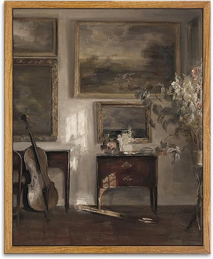 KBKBART Vintage Wall Art Bedroom Decor, Farmhouse Decor Moody Still Life Canvas Oil Painting Vint... | Amazon (US)