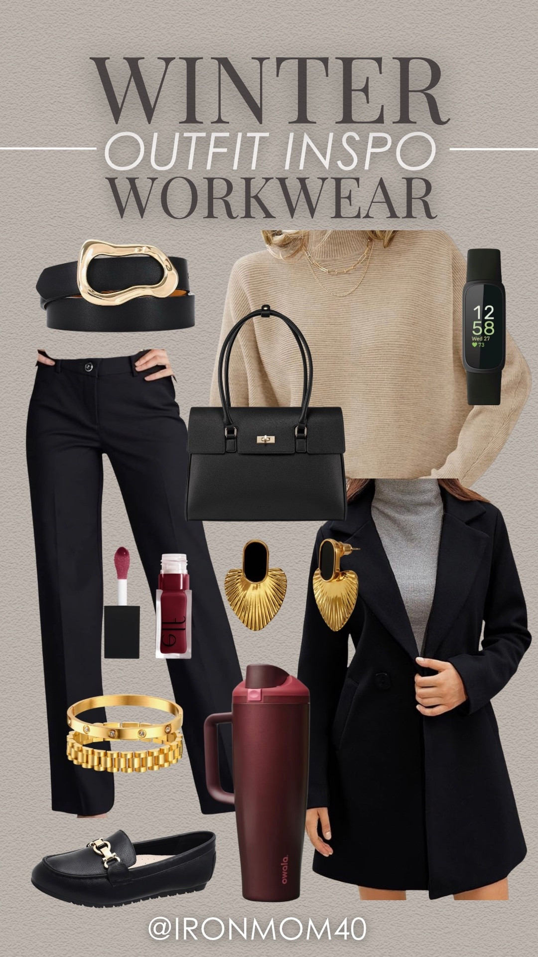 Love this winter workwear look! Comfortable trousers, cozy turtleneck, and a stylish trench coat. Perfect accessories to complete the outfit. 

#LTKootd #LTKMidsize #LTKSeasonal