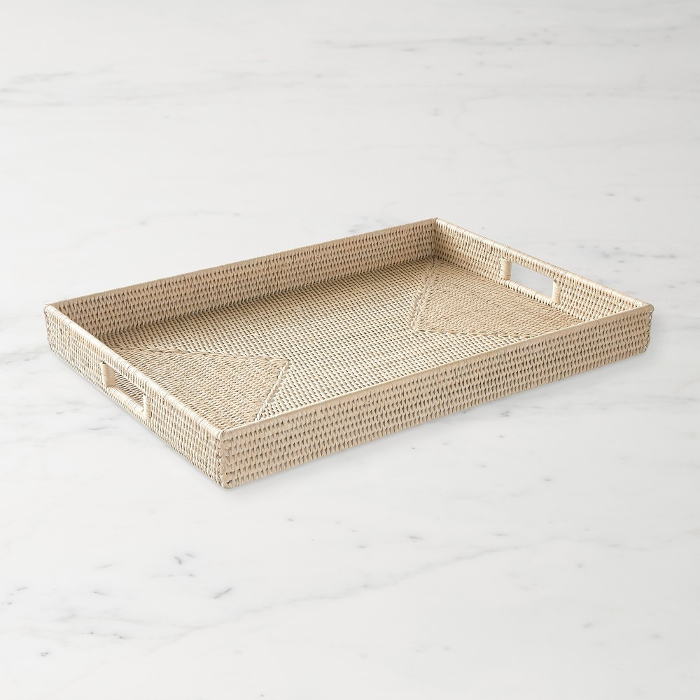 Hapao Rectangle Tray, Light Wash | Williams-Sonoma
