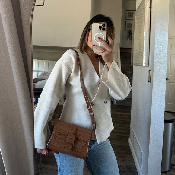 Senreve Aria Croc-Embossed Belt Bag in Brown | Poshmark