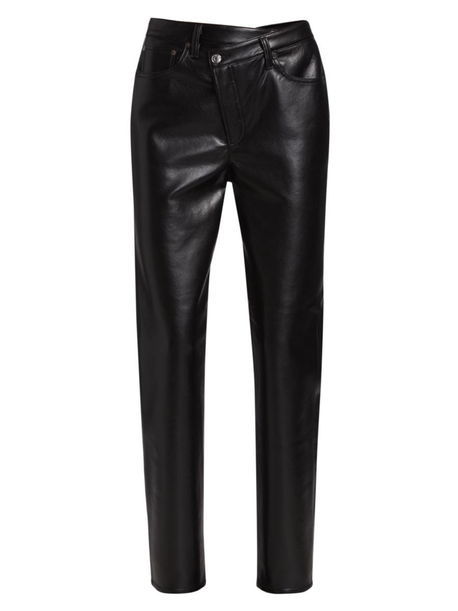 AGOLDE Detox Crisscross Leather Jeans | Saks Fifth Avenue