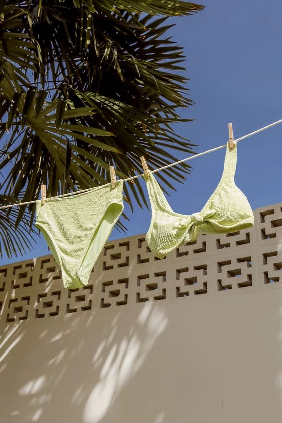Made For Sun Lime Green Tie-Front Bikini Top | Lulus (US)