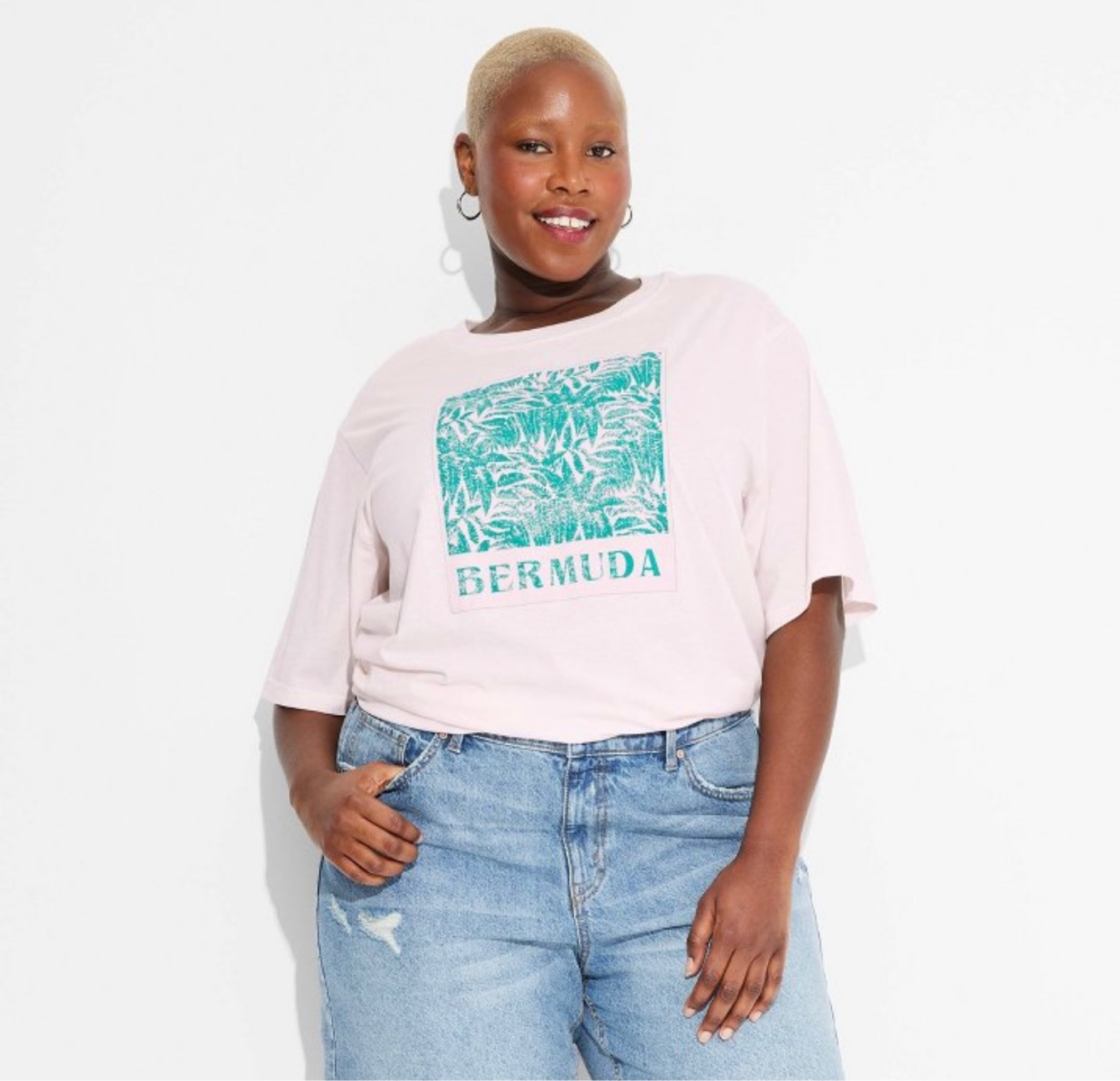 Bermuda pink & green oversized tee 

#LTKMidsize #LTKPlusSize #LTKSummerSales