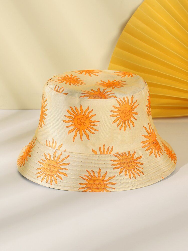 Sun & Moon Print Bucket Hat | SHEIN