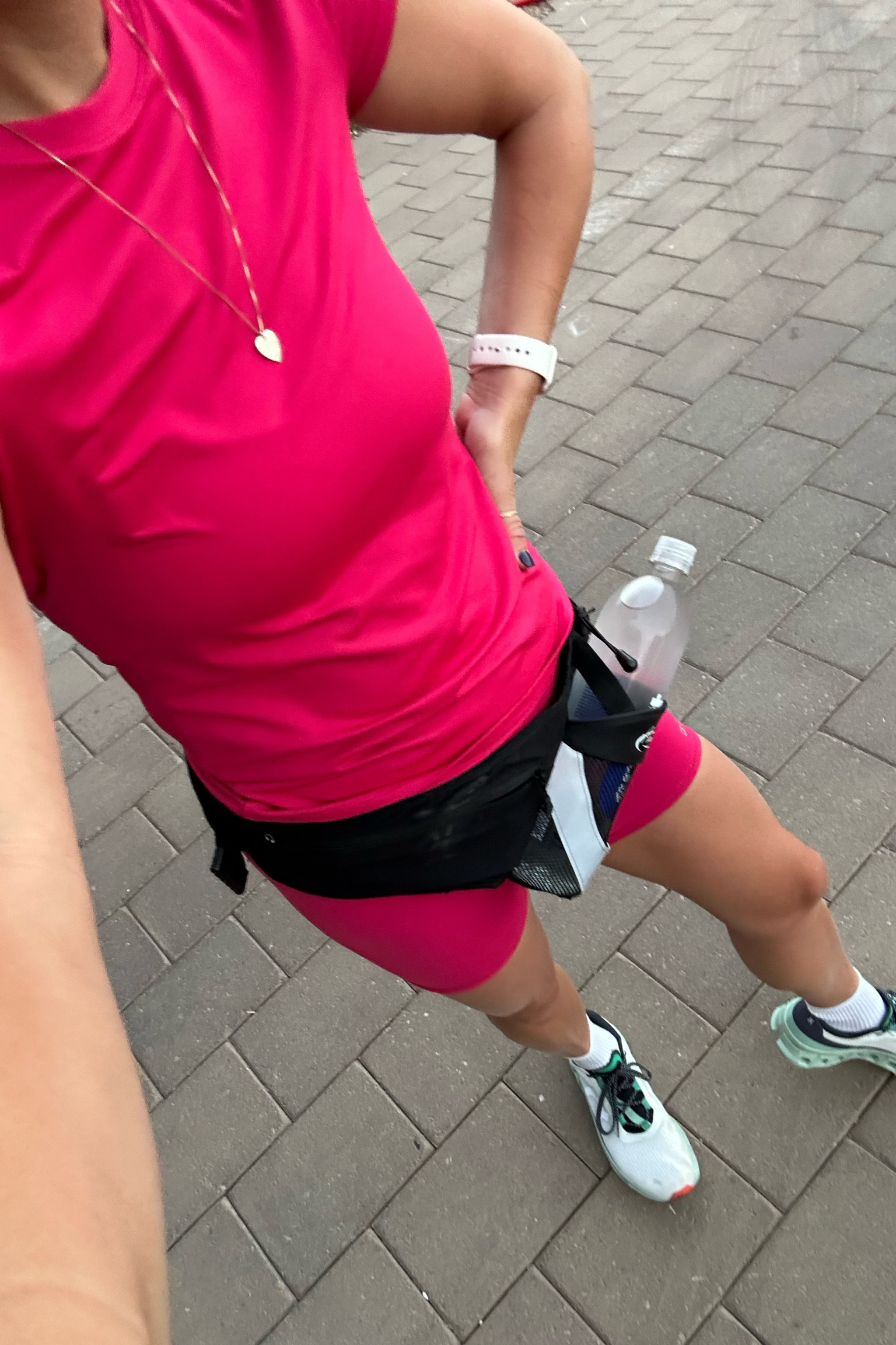 Wearing size small in shorts and tee! LOVE the fit  