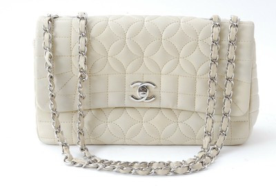 CHANEL Chain Shoulder Bag Flap Bag Purse Rare Leather Chocolate Bar Ivory Auth | eBay US