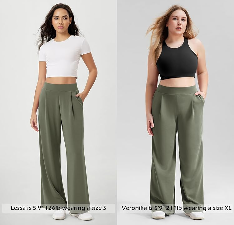 ODODOS Modal Soft Wide Leg Pants for Women High Waist Casual Relaxed Pants with Pockets-27/29"/ 31" Inseam | Amazon (US)