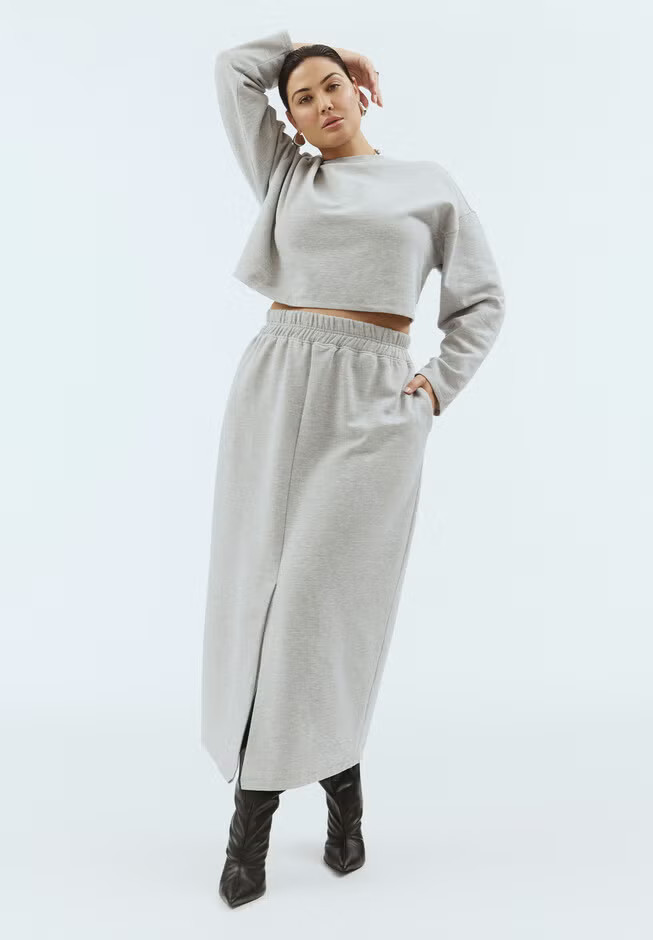 Maxi French Terry Skirt | Eloquii