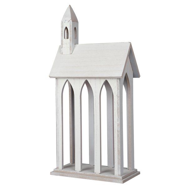 Holiday Time White Church Silhouette Table Top Christmas Decoration, 15.35"H | Walmart (US)