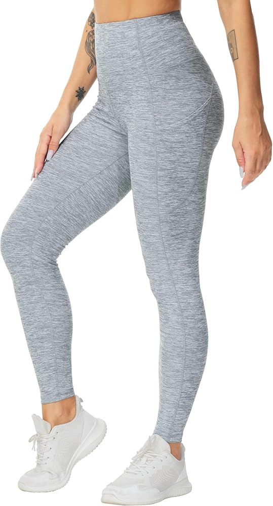 THE GYM PEOPLE Thick High Waist Yoga Pants with Pockets, Tummy Control Workout Running Yoga Leggi... | Amazon (US)