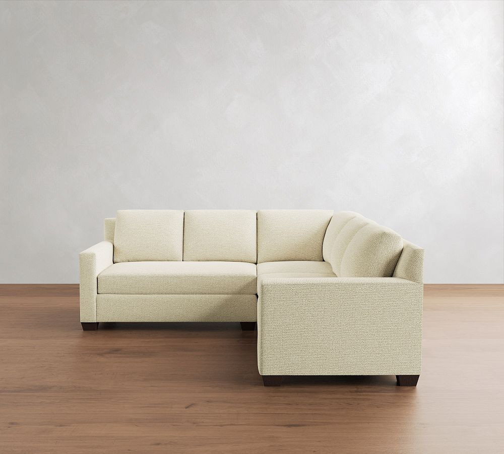 York Square Arm 3-Piece L-Shaped Sectional (93") | Pottery Barn (US)