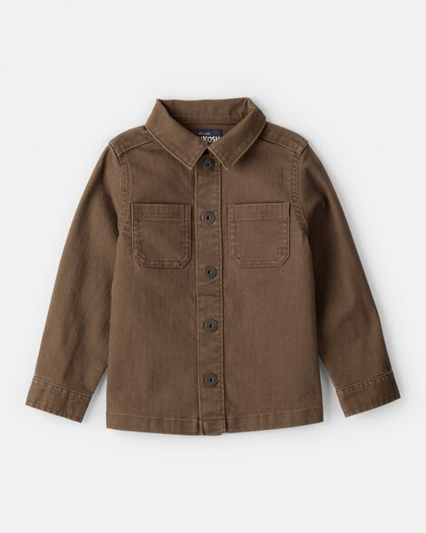 Toddler Boy Long-Sleeve Button-Down Shirt - Brown | Carter's Inc