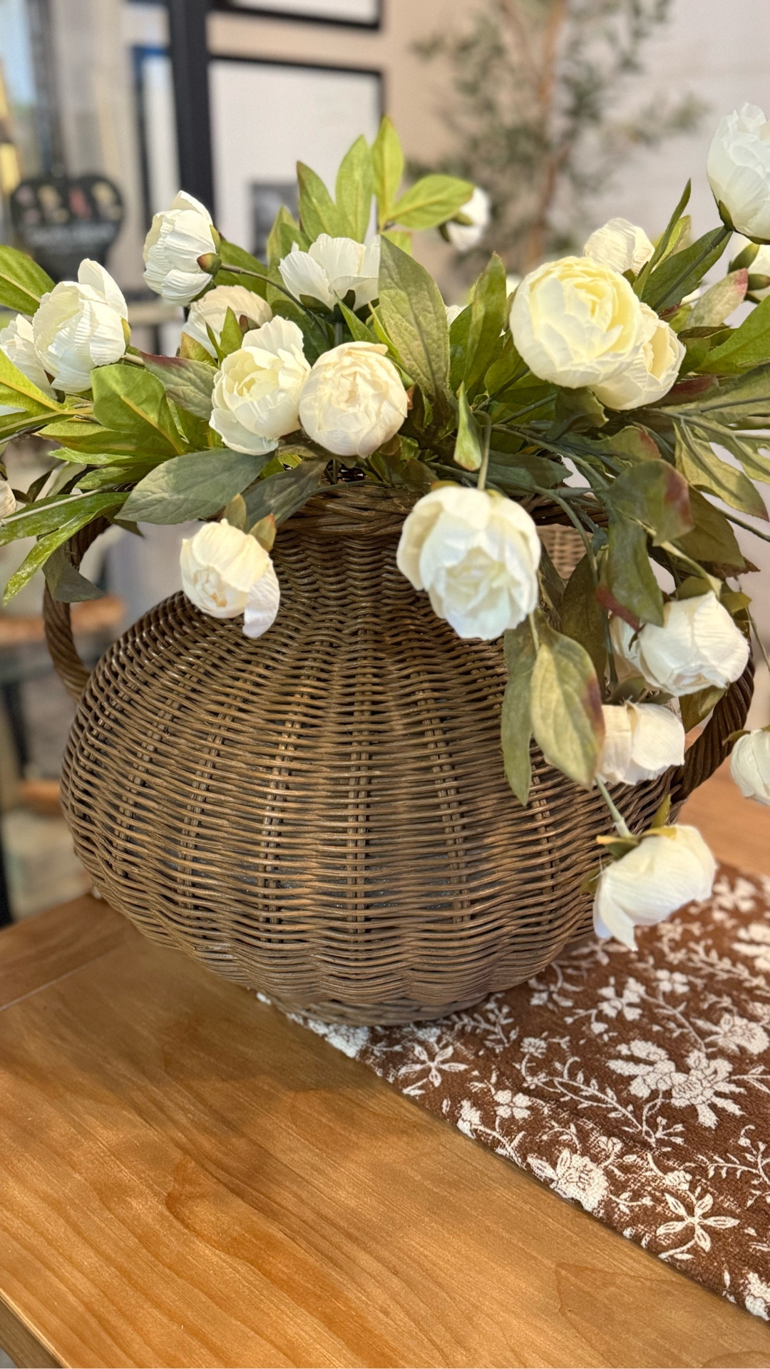 Amazon Peony Stems in Woven Vase

Follow @farmtotablecreations on Instagram for daily home inspiration, styling ideas, and shoppable finds.

This soft, full peony arrangement is one of my favorite easy centerpieces. I used 12 faux peony stems from Amazon and simply bent and shaped them by hand to create that relaxed, draped-over-the-edge look. Faux stems are so easy to manipulate, which makes a big difference in getting a more natural, organic feel.

The woven vase is from McGee & Co. and adds the perfect warm texture. This combination works beautifully for everyday styling and transitions effortlessly from season to season.

#peonies #fauxflorals #tabledecor #vases #homedecor #centerpiece #neutralhome #modernorganic #amazon #amazonhome  #flowers #fauxflowers 

#LTKHome #LTKFindsUnder50 #LTKFindsUnder100