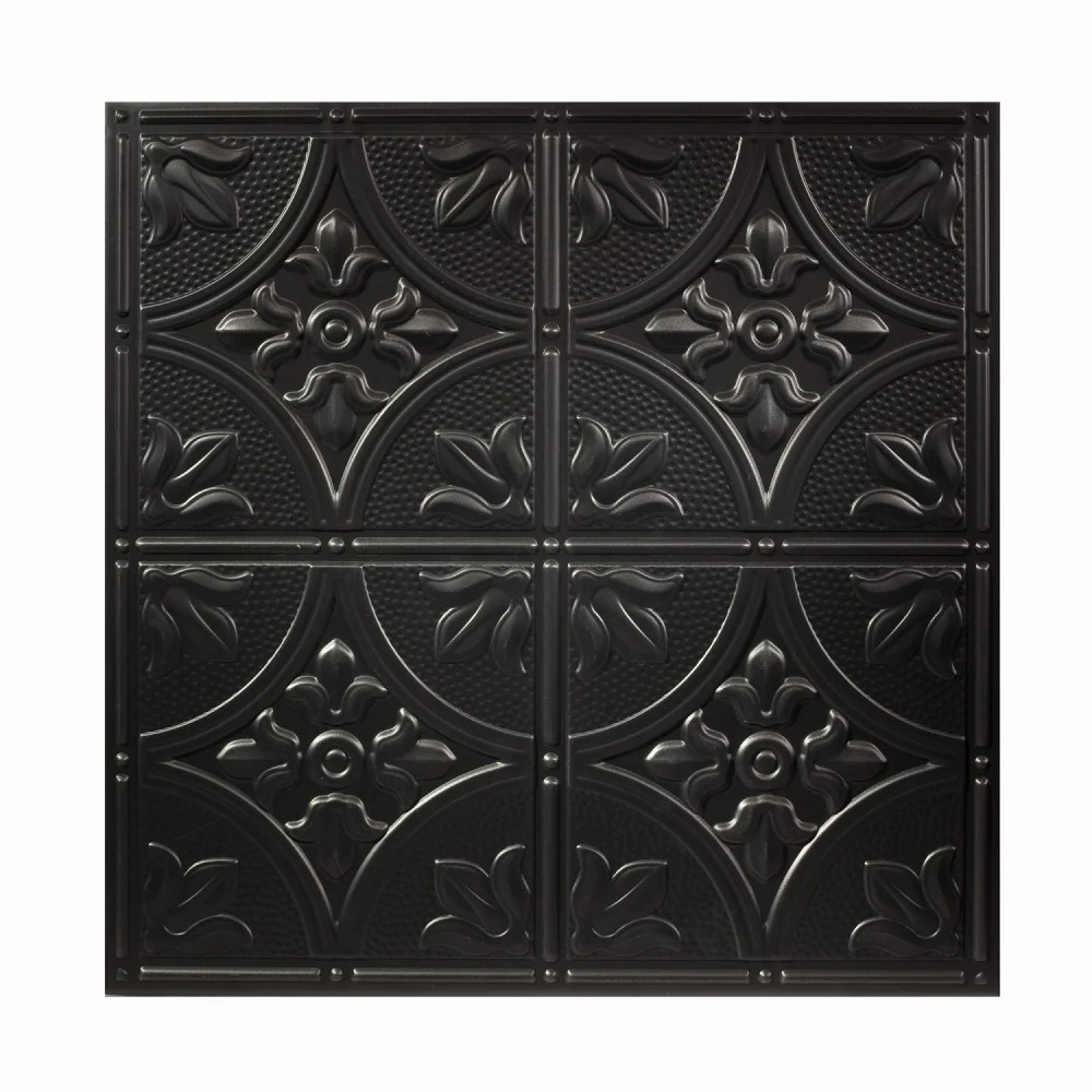 Genesis 2-ft x 2-ft Antique Black PVC Drop Ceiling Tile ( 4-sq ft / Case ) | 752-07 | Lowe's