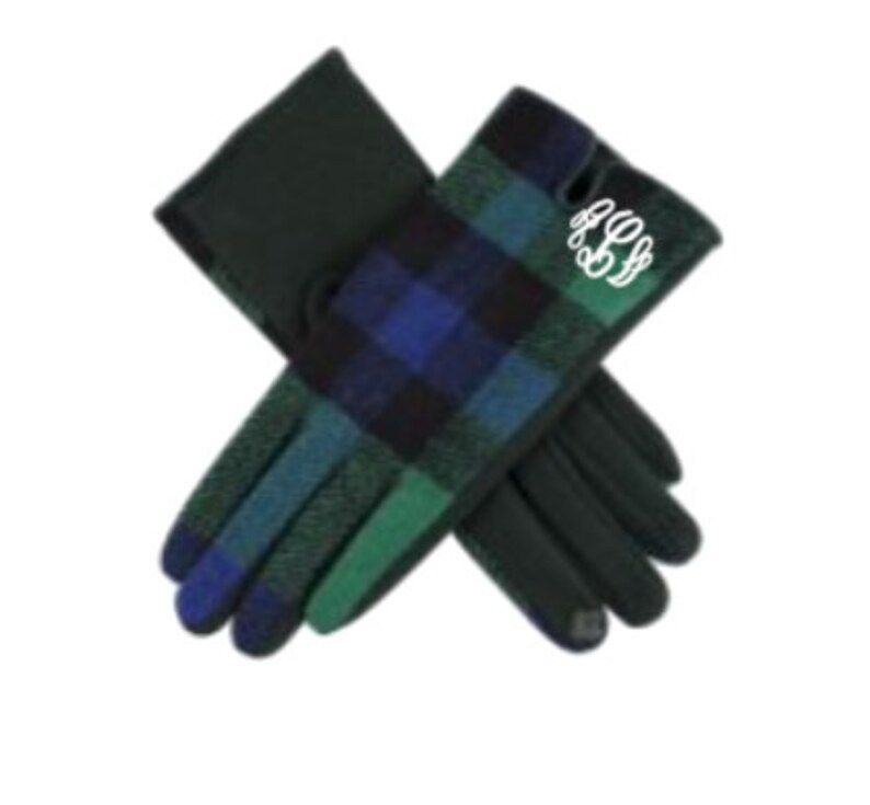 Monogrammed Touch Screen Gloves / Monogrammed Winter Gloves / - Etsy | Etsy (US)