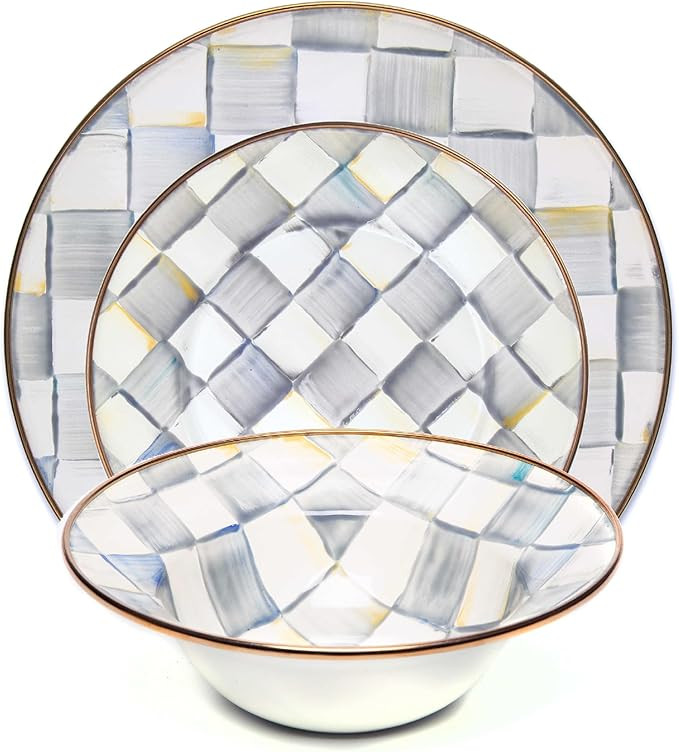 MACKENZIE-CHILDS 3-Piece Enamel Place Setting with 10-Inch Round Dinner Plate, 8-Inch Salad/Desse... | Amazon (US)
