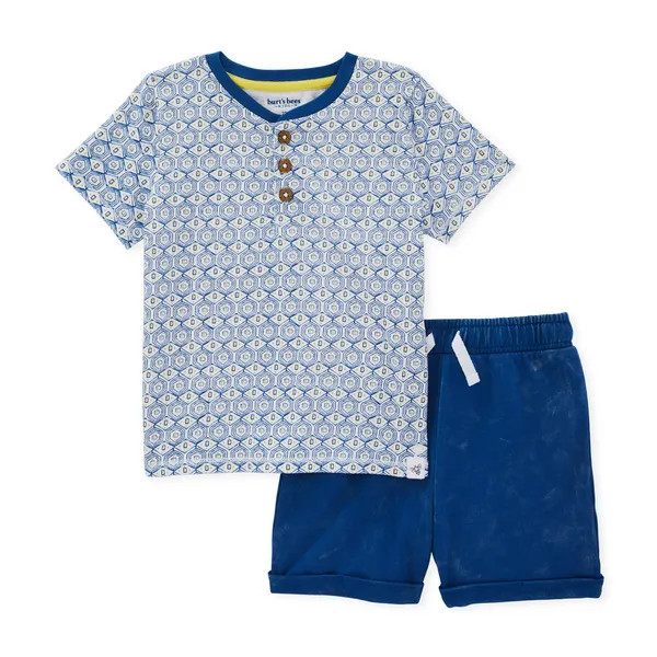 Sunny Diamonds Organic Tee & French Terry Short Set - 2 Toddler | Burts Bees Baby