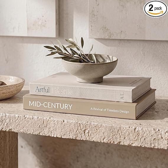 Aesthetic Decorative Books - Set of 2 Stylish Boxes Enhance Your Coffee Table, Bookshelf or Mante... | Amazon (US)