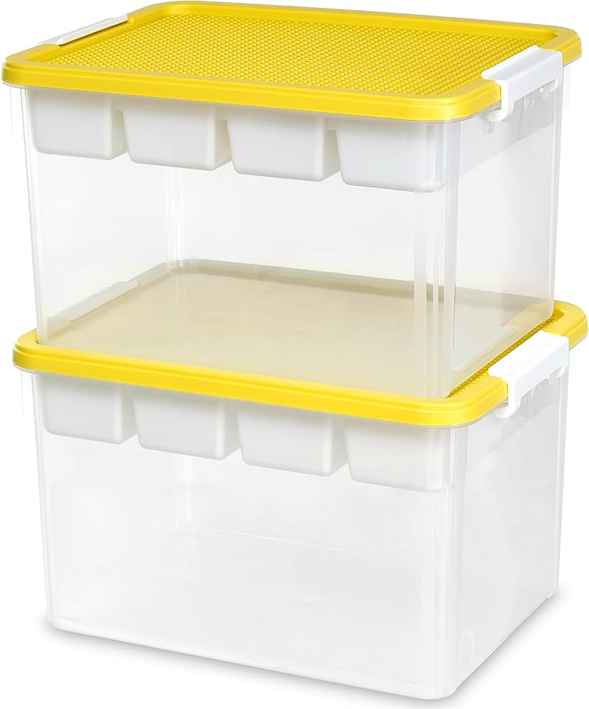 Citylife 32 QT Plastic Storage Box with Removable Tray Craft Organizers and Storage Clear Storage... | Amazon (US)