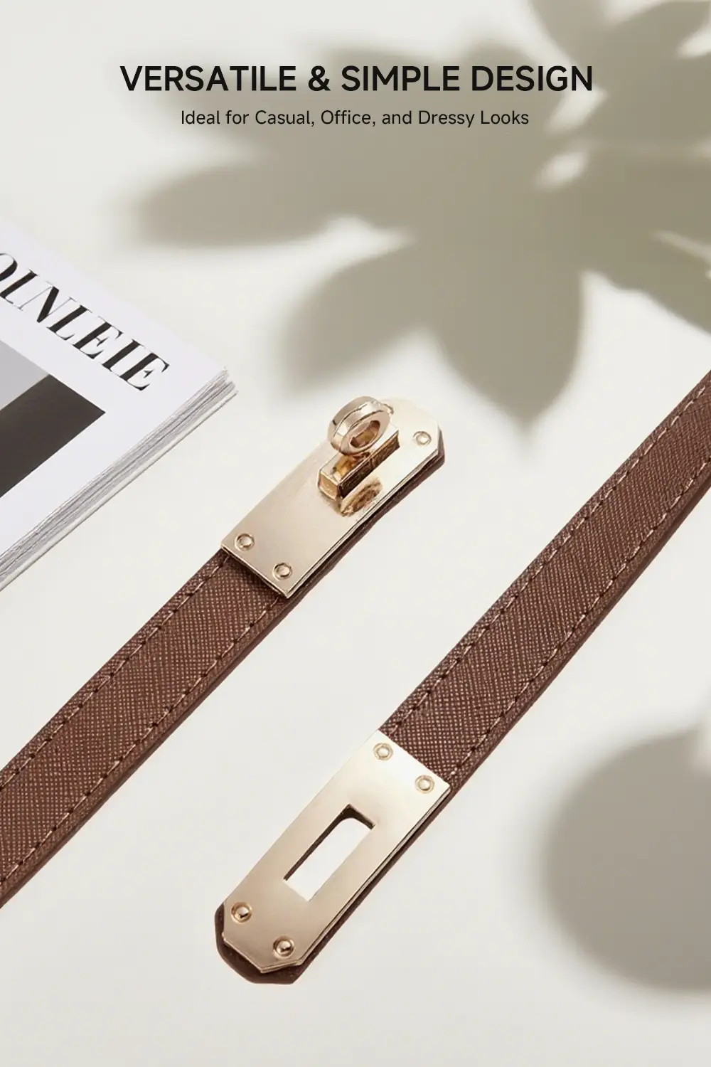 Brown MODISHION Sliding Adjustable Alloy Buckle PU Leather Belt | Boohoo | Boohoo.com (UK & IE)