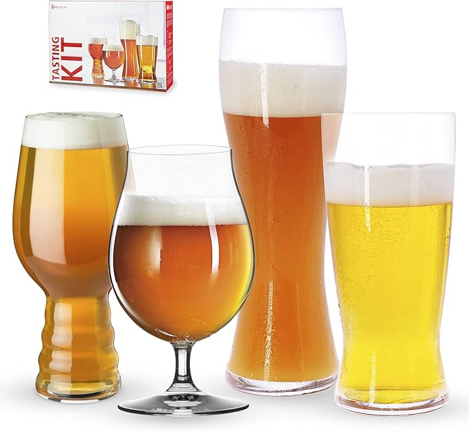 Spiegelau Craft Beer Tasting Kit Glasses, Set of 4, European-Made Lead-Free Crystal, Modern Beer ... | Amazon (US)