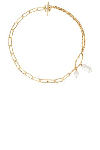 Pearl And Chain Toggle Necklace
                    
                    By Adina Eden | Revolve Clothing (Global)